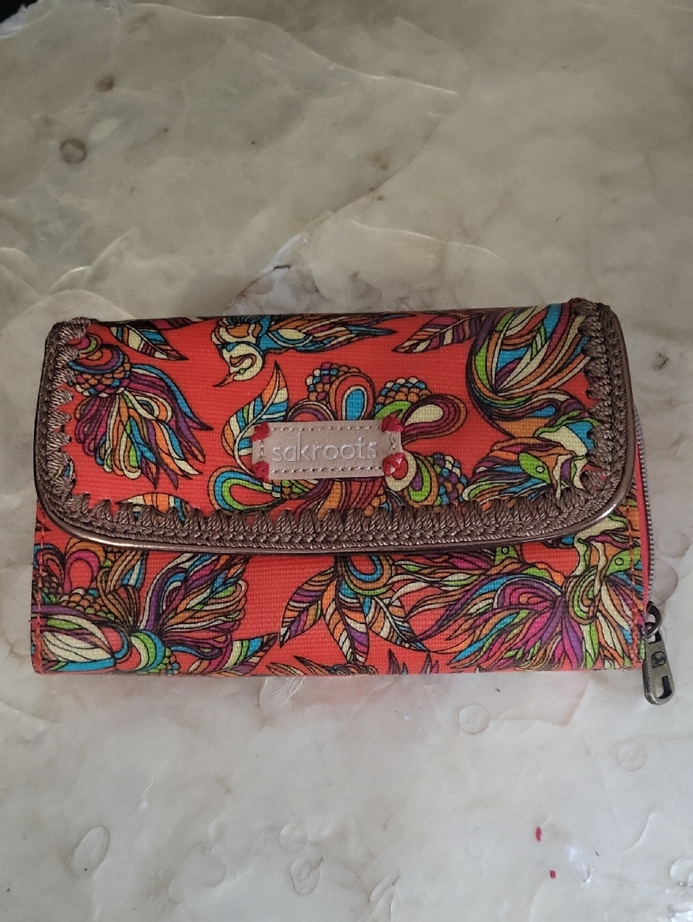 Sakroots Coral Multicolor Wallet